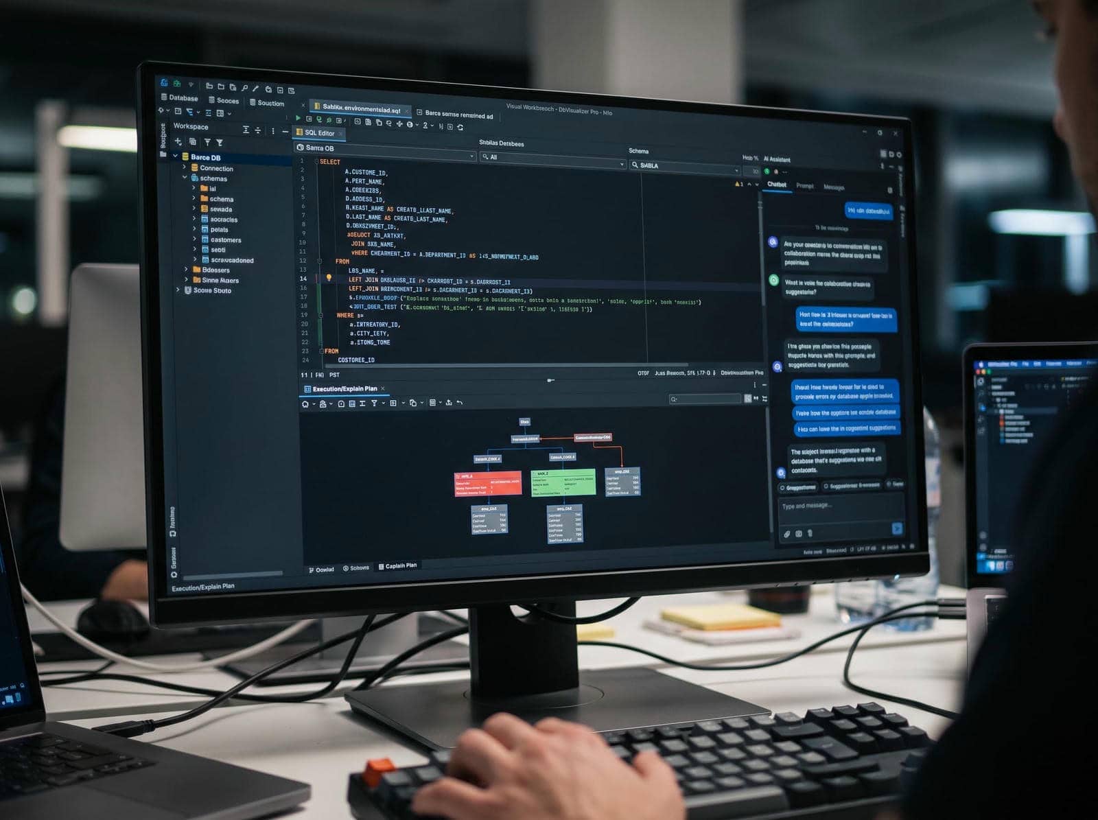 An engineering team using DbVisualizer Pro in their daily workflow
